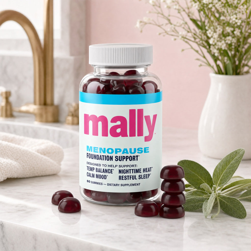 Mally bottle on bathroom vanity